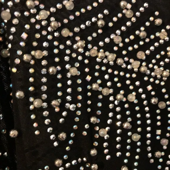 Fashion Nova Plus Size Feather Trim Beaded Sheer Mesh Dress - Picture 10 of 15